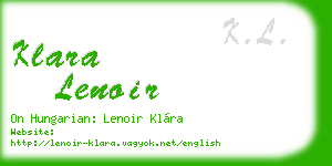klara lenoir business card